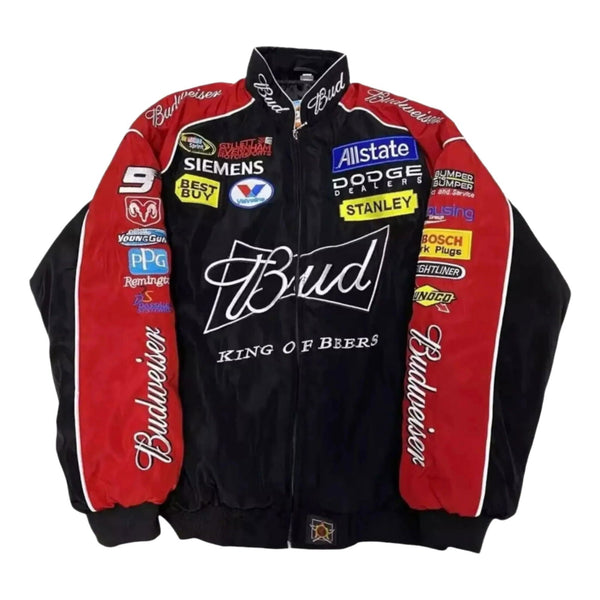 Budweiser F1 Official Embroidered Racing Jacket - Speedxcrafts