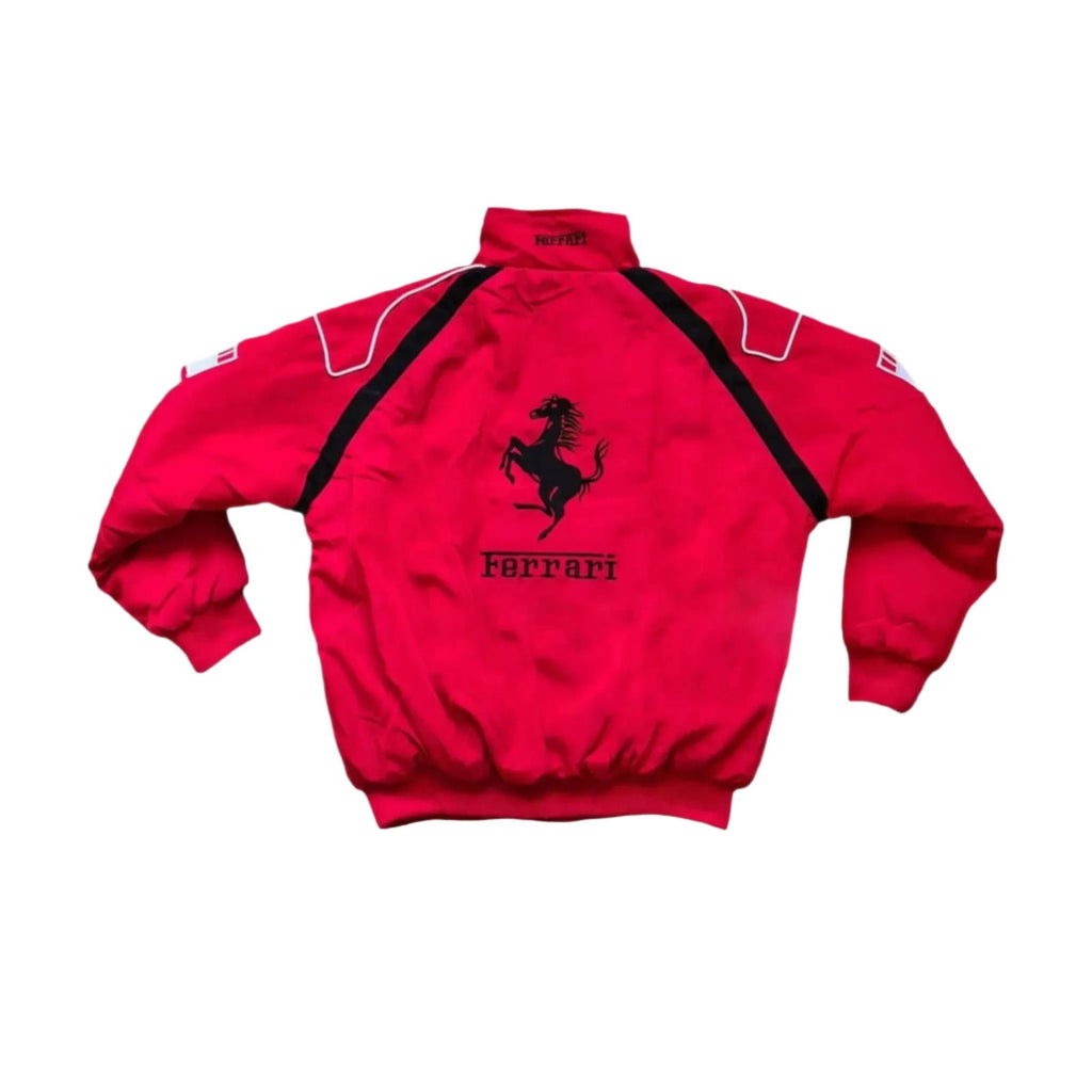 Ferrari F1 Racing Embroidered Bomber Jacket - Speedxcrafts