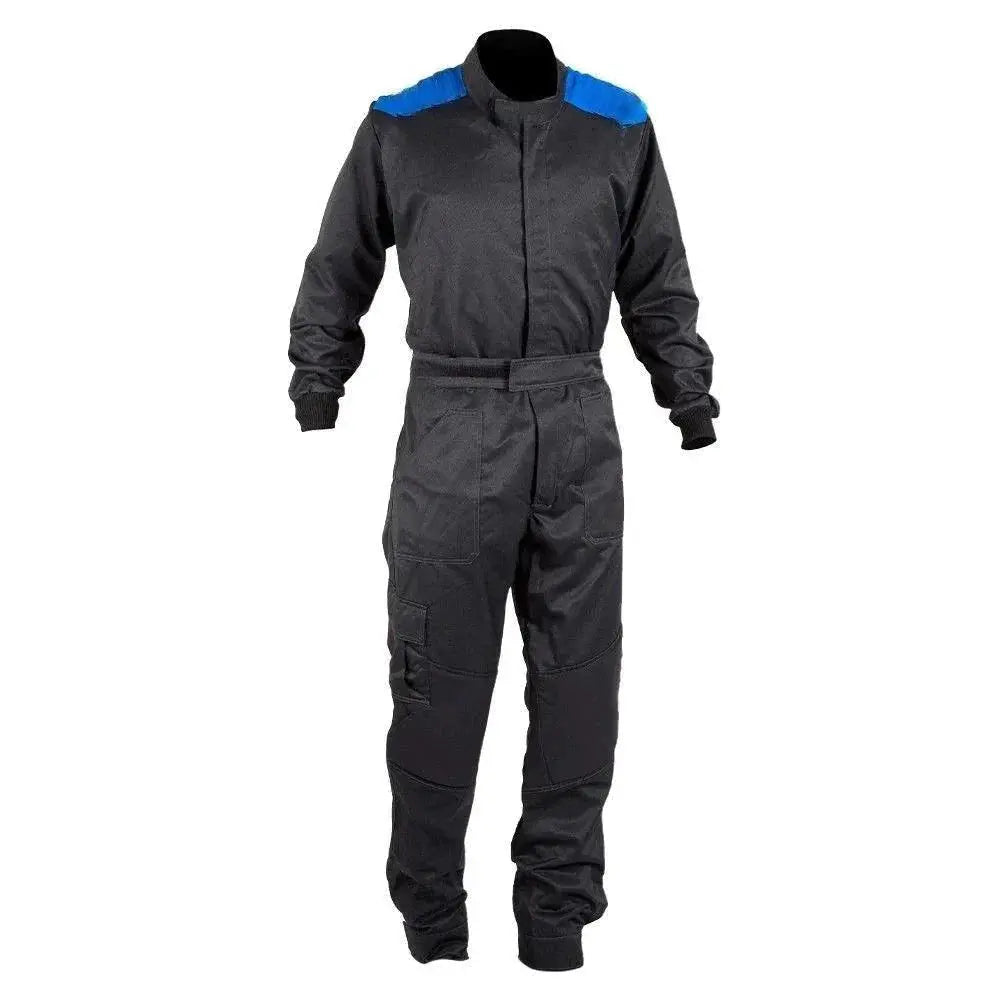 MECHANIC SUIT BLACK-DAZZLING BLUE - Speedxcrafts