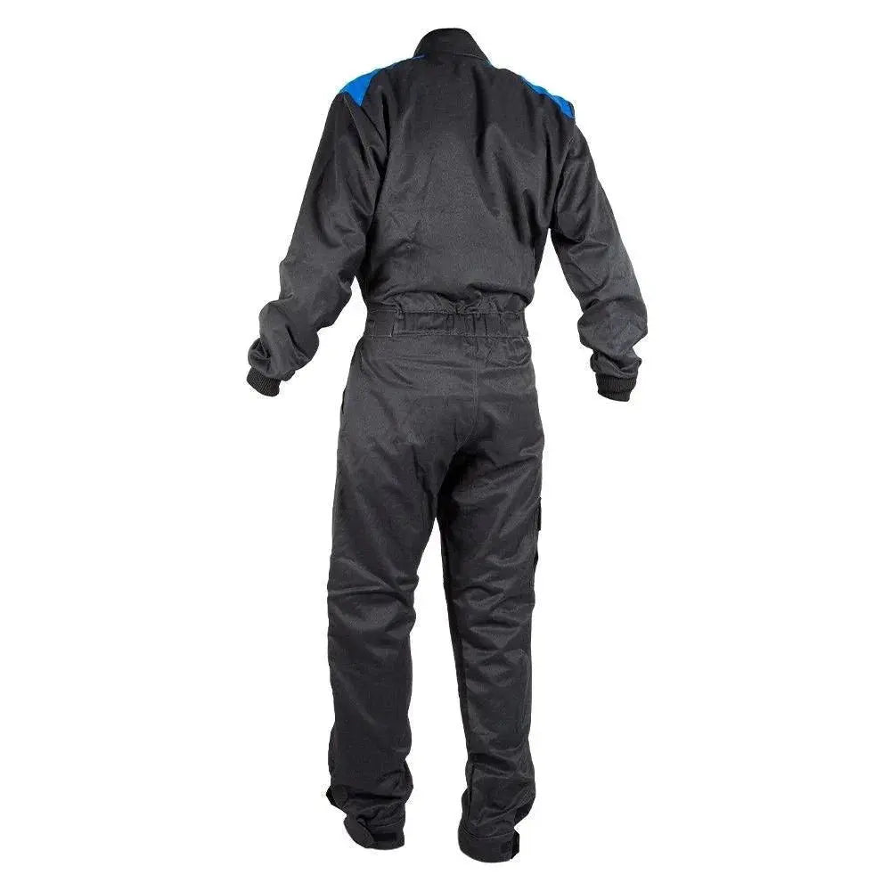 MECHANIC SUIT BLACK-DAZZLING BLUE - Speedxcrafts