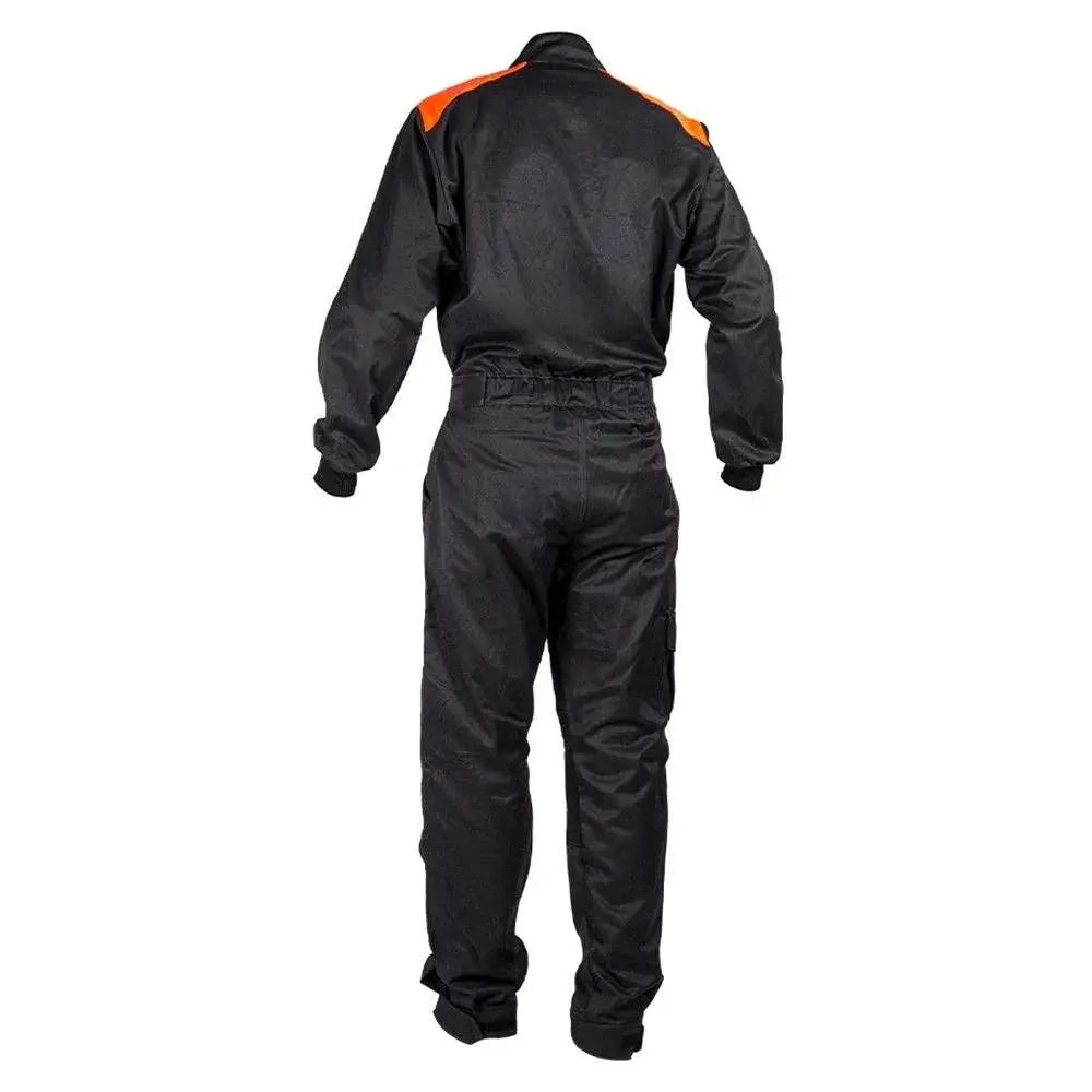 MECHANIC SUIT BLACK-FLUOR RED - Speedxcrafts