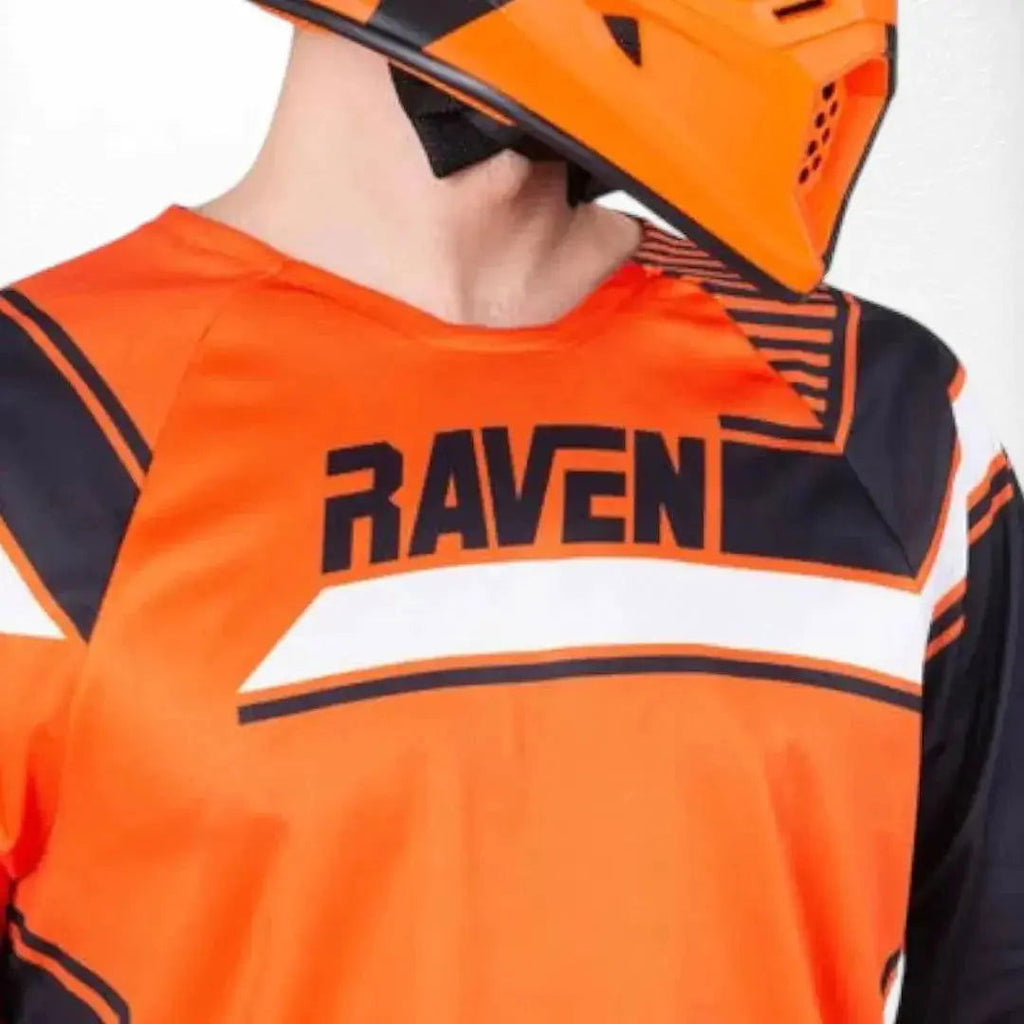 Raven Rival MX Jersey Orange-Black - Speedxcrafts