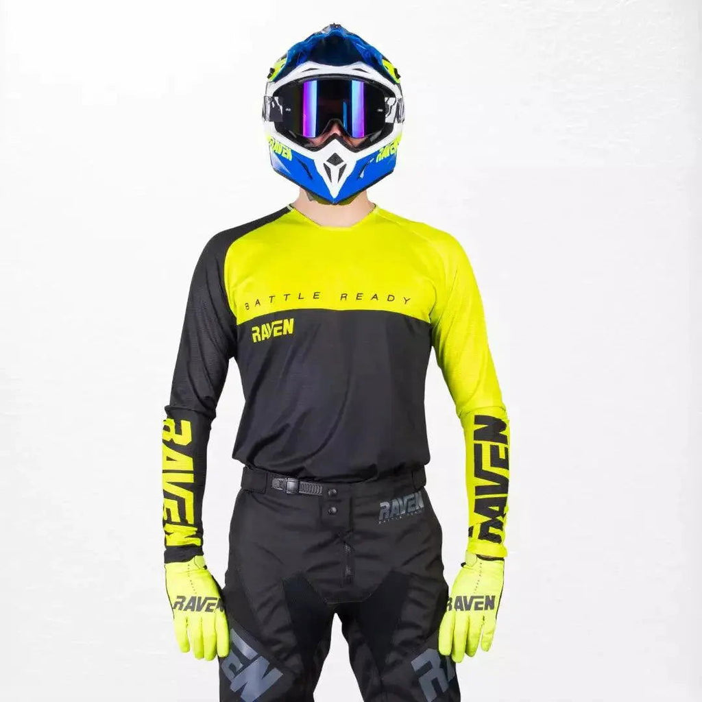 Raven Verve MX Jersey Black-Yellow - Speedxcrafts