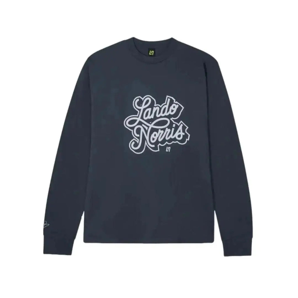 SCRIPT PETROL BLUE LONG SLEEVE TEE - Speedxcrafts