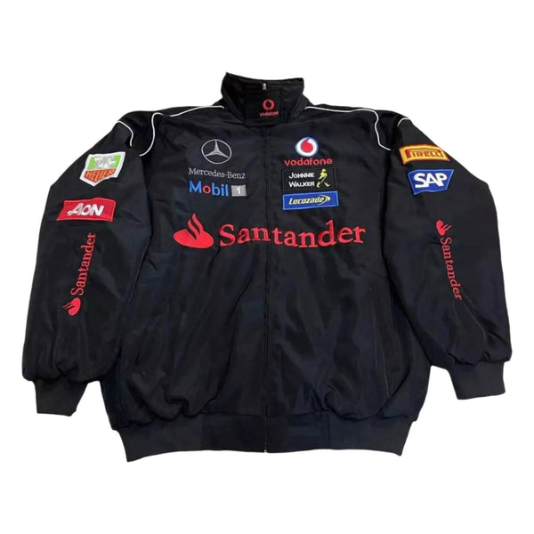 Vintage Mercedes-Benz F1 Embroidered Retro Racing Jacket - Speedxcrafts