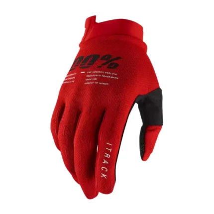 100% iTrack MX Gloves - Red | Lightweight Motocross Gloves