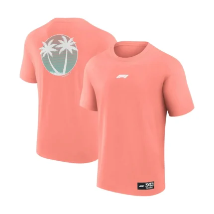 Formula 1 Beach Club Printed T-Shirt | Coral Official Merchandise