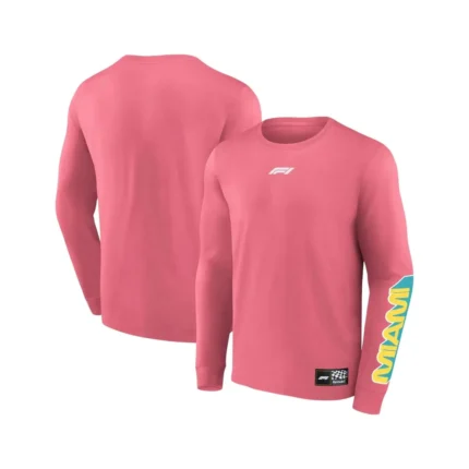 Formula 1 Miami Long Sleeve T-Shirt | Pink Official Merchandise