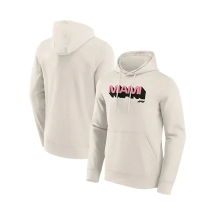 Formula 1 Miami Wordmark Graphic Hoodie - Off White | Casual F1 Apparel