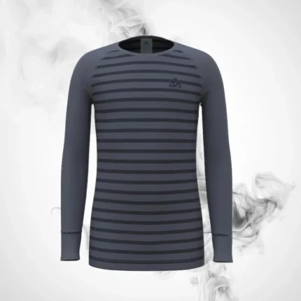 Ski Termoactive T-shirt Odlo Active Warm Eco Kids Stripes BL Top Crew Neck L/S - 2023/24