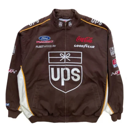 Vintage UPS Brown Nascar Jacket
