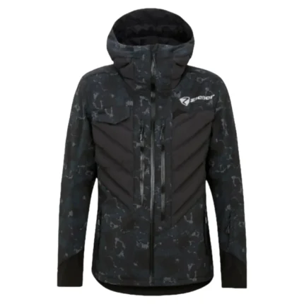 Ziener RCE Coach Jacket for Men - Black Foggy Print Ski Jacket