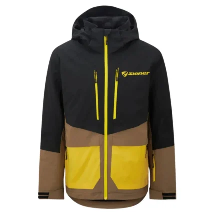 Ziener Trivor Men's Padded Ski Jacket - Black Mustard Color