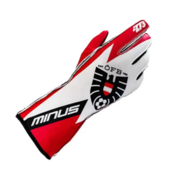 EURO Austria gloves red and white racing gear