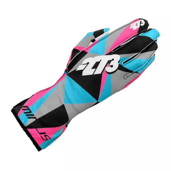 POLY Glove Cyan lightweight cycling gloves with breathable poly-spandex, silicone grip, and sublimated graphics