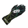 POLY Green breathable cycling gloves with lightweight poly-spandex, silicone grip, and sublimated green graphics