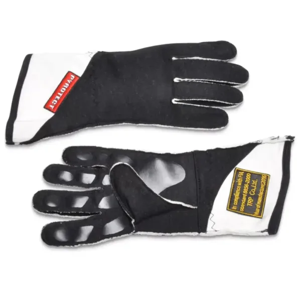 Pro One Reverse Stitch 2 Layer FIA Gloves in black with Nomex fire-resistant construction.