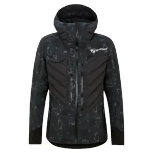 Ziener RCE Coach Jacket for Men - Black Foggy Print Ski Jacket