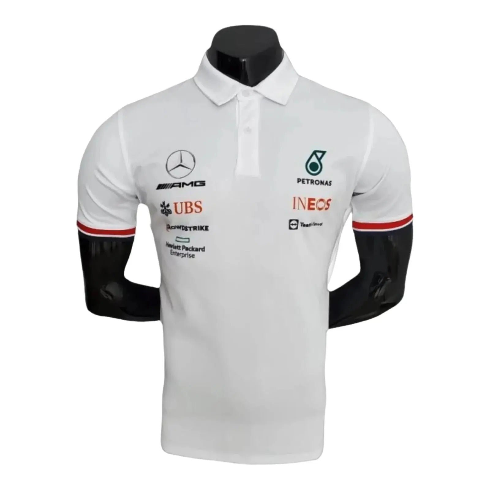 2022 Mercedes Formula One Replica Polo Shirt – White – SpeedX Racegear product photo