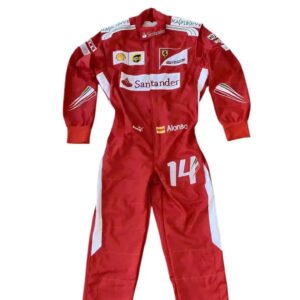 2014 Fernando Alonso Ferrari F1 Embroidered Racing Suit – SpeedX Racegear product photo