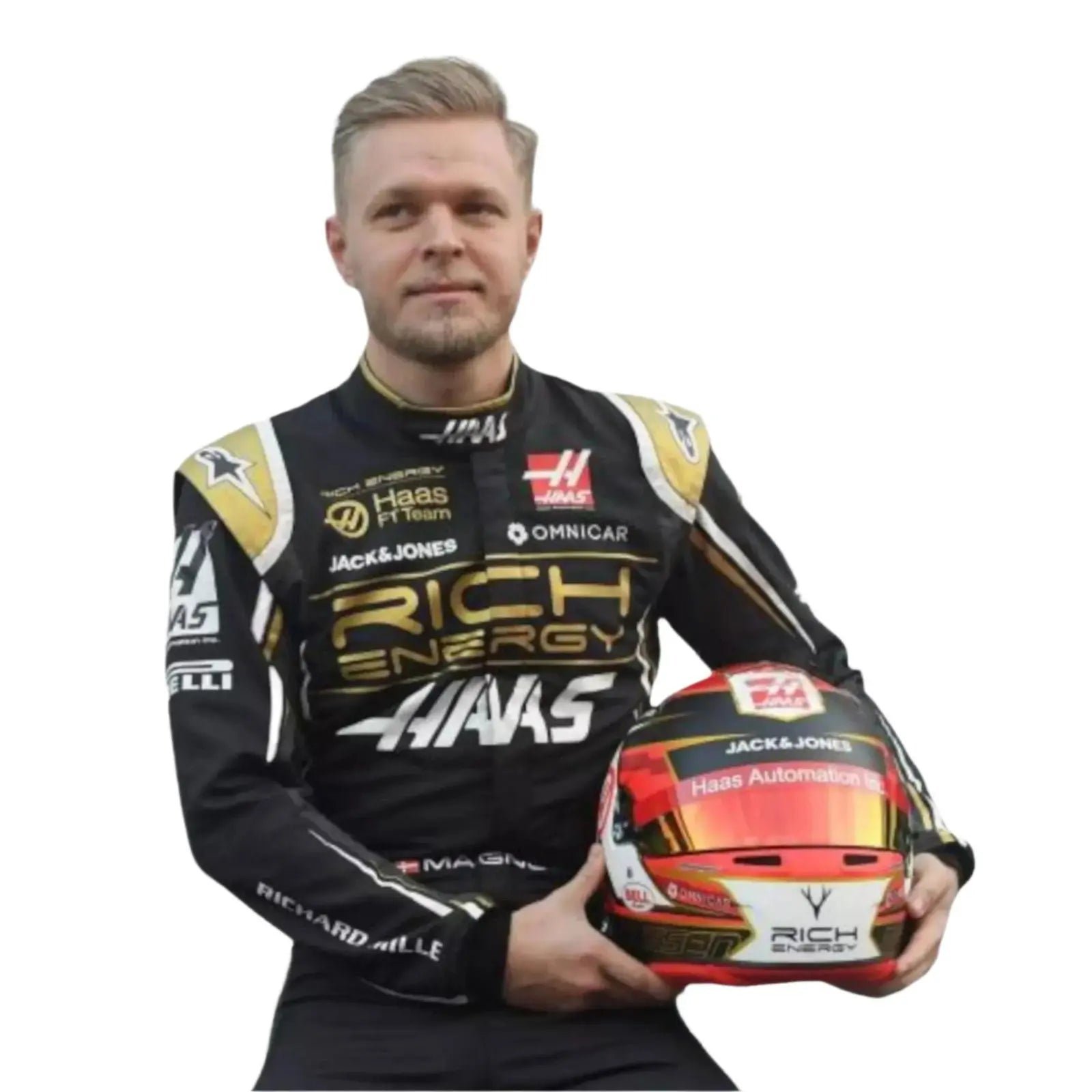 2019_Kevin_Magnussen_Haas_F1_Race_Suit.jpg 2019 Kevin Magnussen Haas F1 Race Suit – SpeedX Racegear product photo