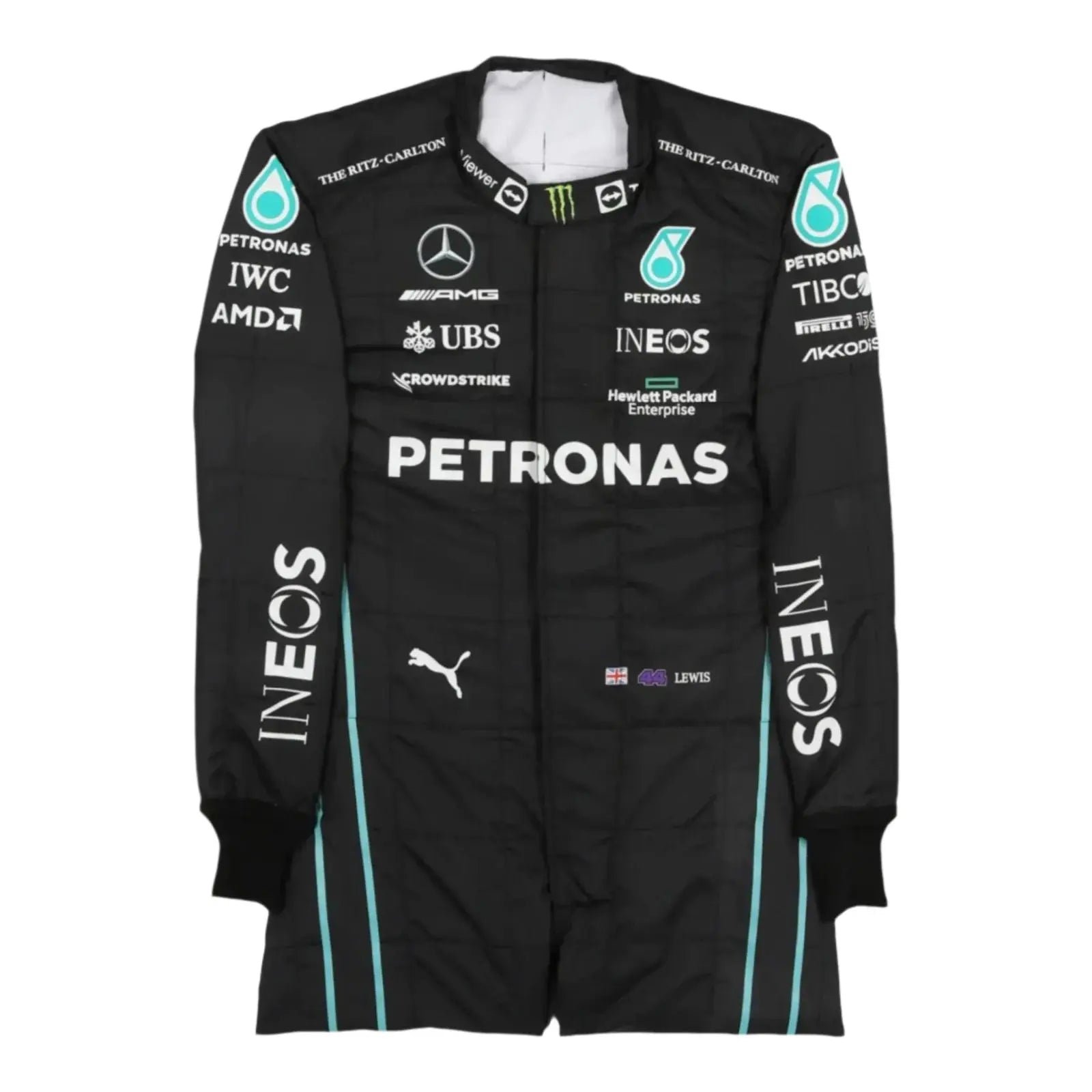 2022 Lewis Hamilton Mercedes-AMG Petronas F1 Team Replica Race Suit – SpeedX Racegear product photo