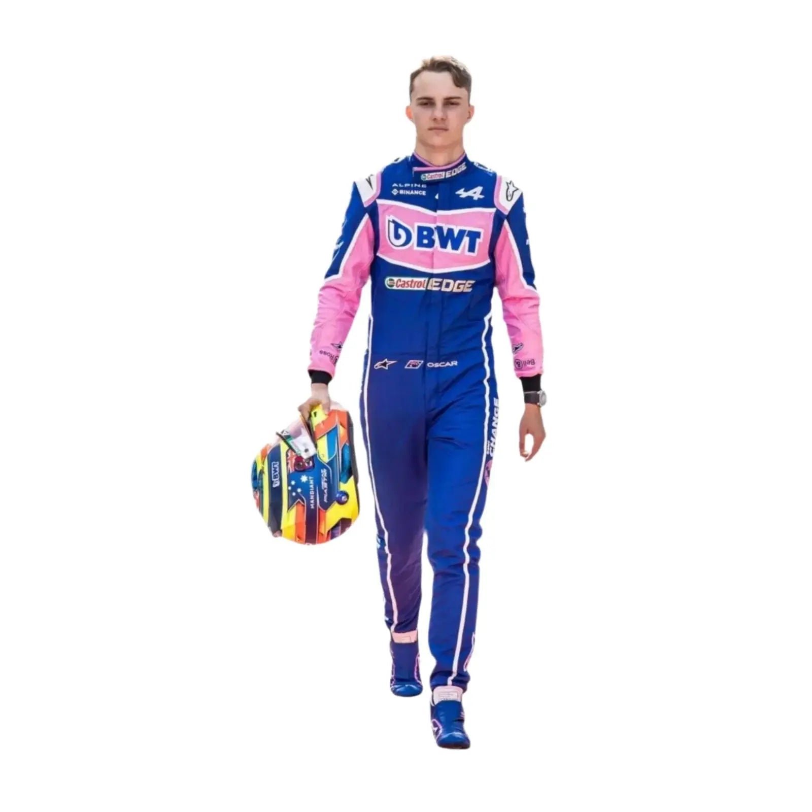2022_Oscar_Piastri_BWT_Alpine_F1_Race_suit-001.jpg 2022 Oscar Piastri BWT Alpine F1 Race suit – SpeedX Racegear product photo