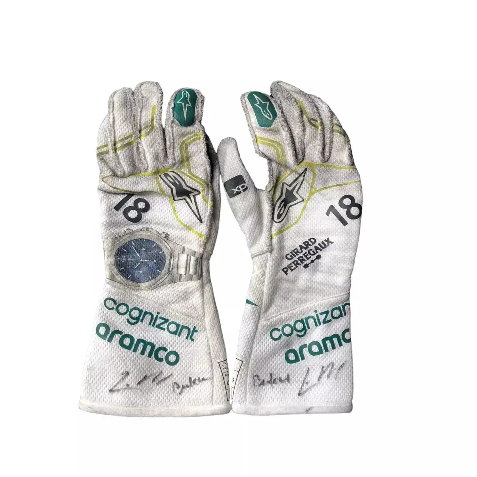 2023_Lance_Stroll_Baku_Worn_Gloves.jpg 2023 Lance Stroll Baku Worn Gloves – SpeedX Racegear product photo