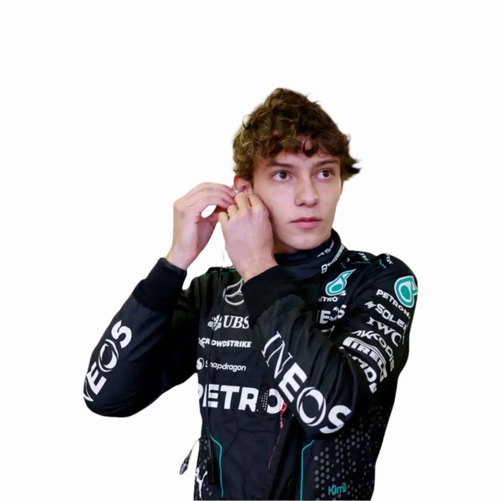 2025AndreaKimiAntonelliMercedesRaceSuit_4-1.jpg 2025 Andrea Kimi Antonelli Mercedes F1 Race Suit – SpeedX Racegear product photo