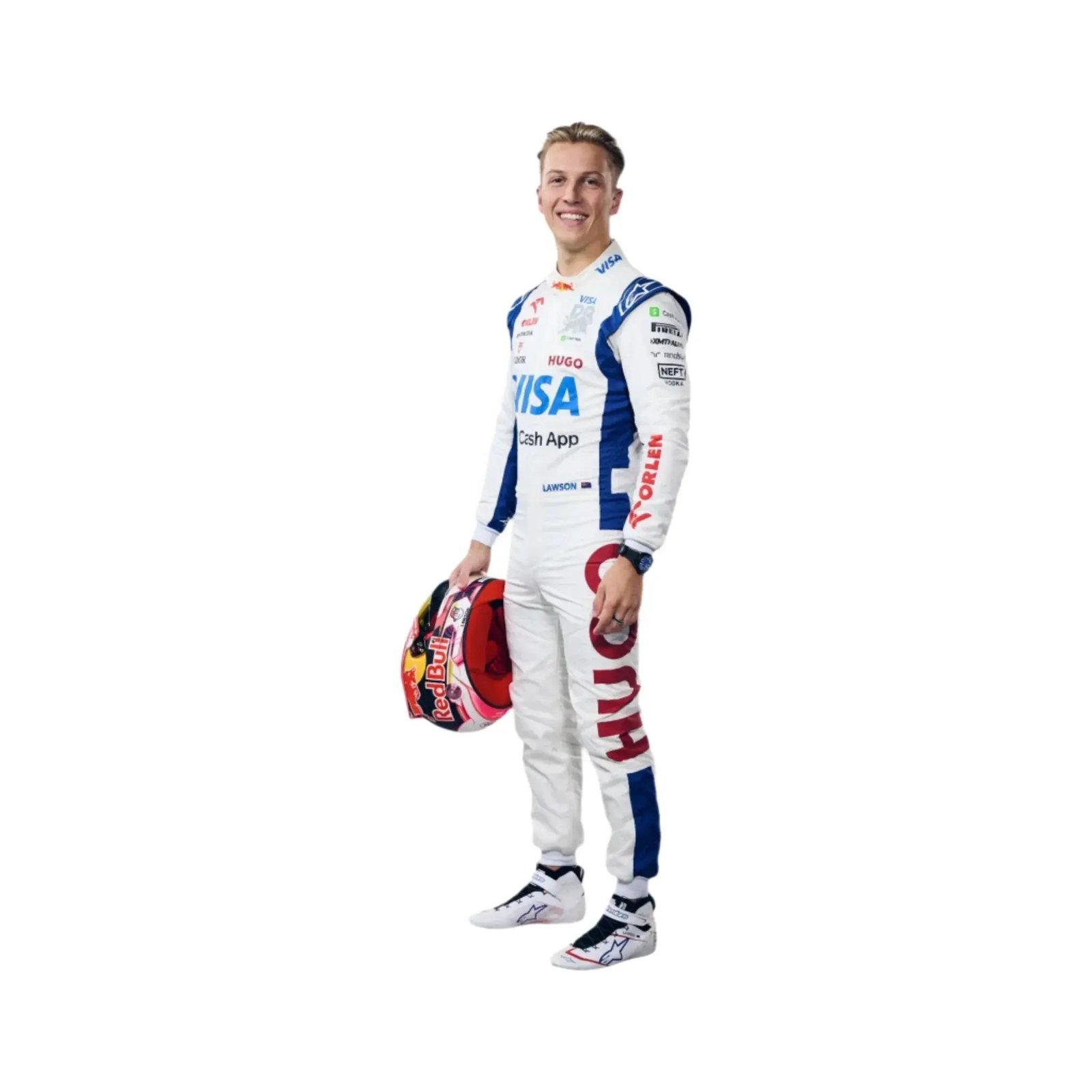 2025LiamLawsonracesuit-1.jpg 2025 Liam Lawson AlphaTauri Race Suit – SpeedX Racegear product photo