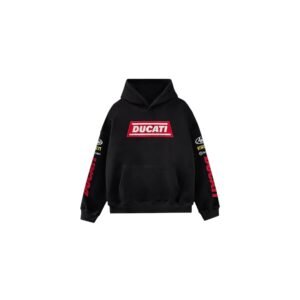 Ducati Racing Heritage Oversized Hoodie – Vintage Black Edition – SpeedX Racegear product photo