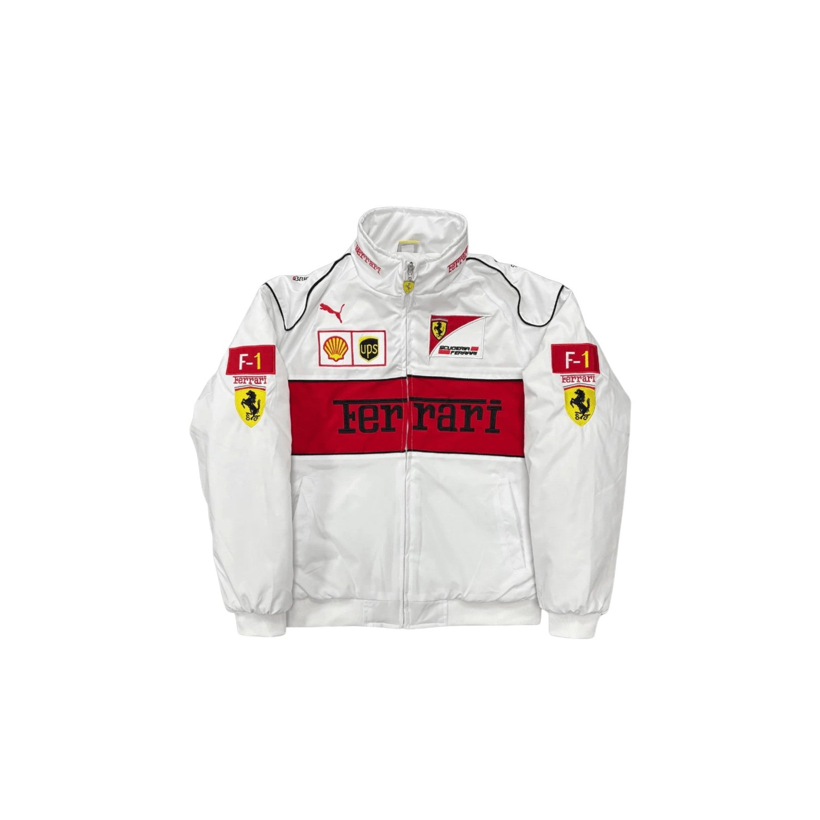 Ferrari F1 Vintage Racing Jacket – White Edition – SpeedX Racegear product photo