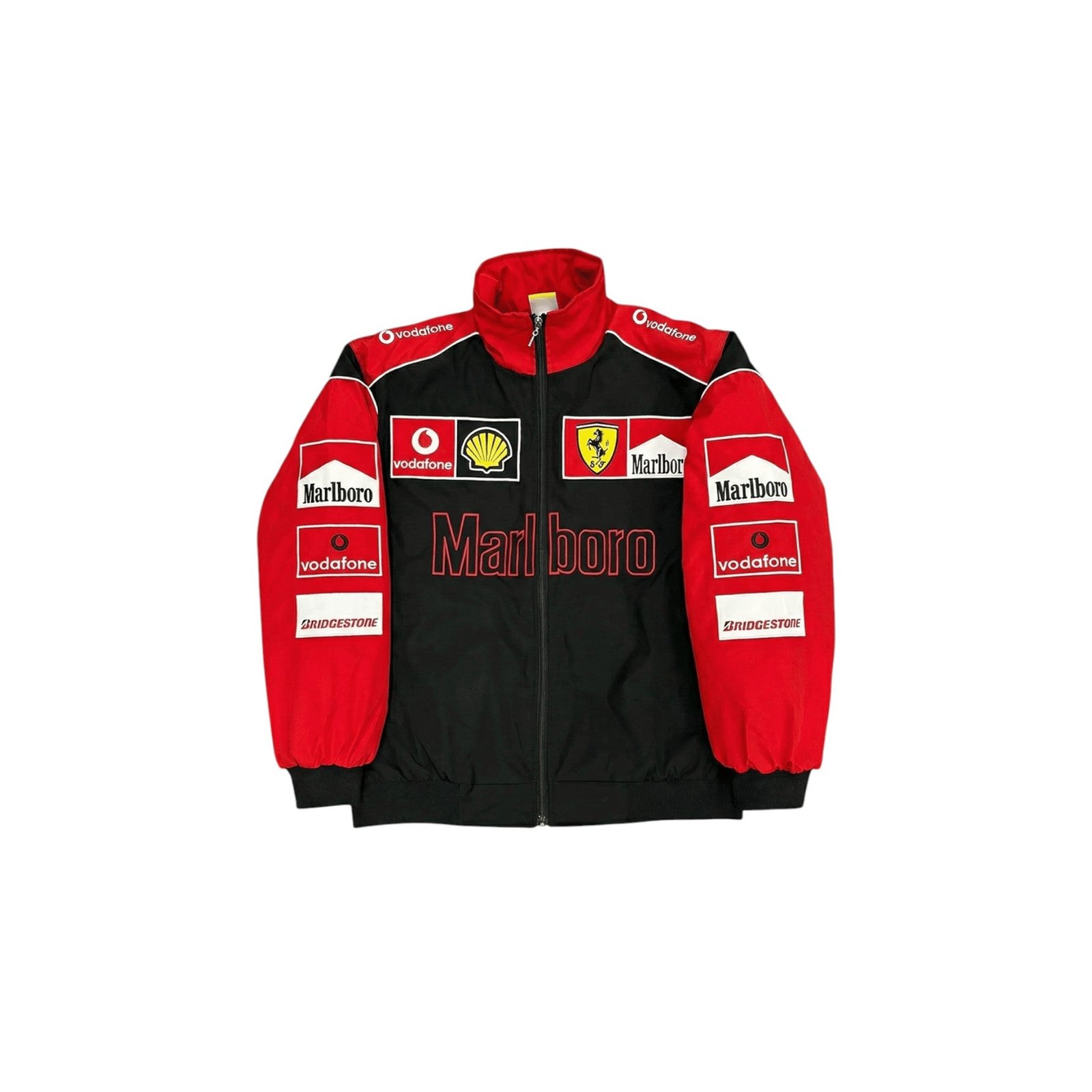 Ferrari_F1_Vintage_Racing_Jacket_-_White_Red_Edition.jpg Ferrari F1 Vintage Racing Jacket – White & Red Edition – SpeedX Racegear product photo