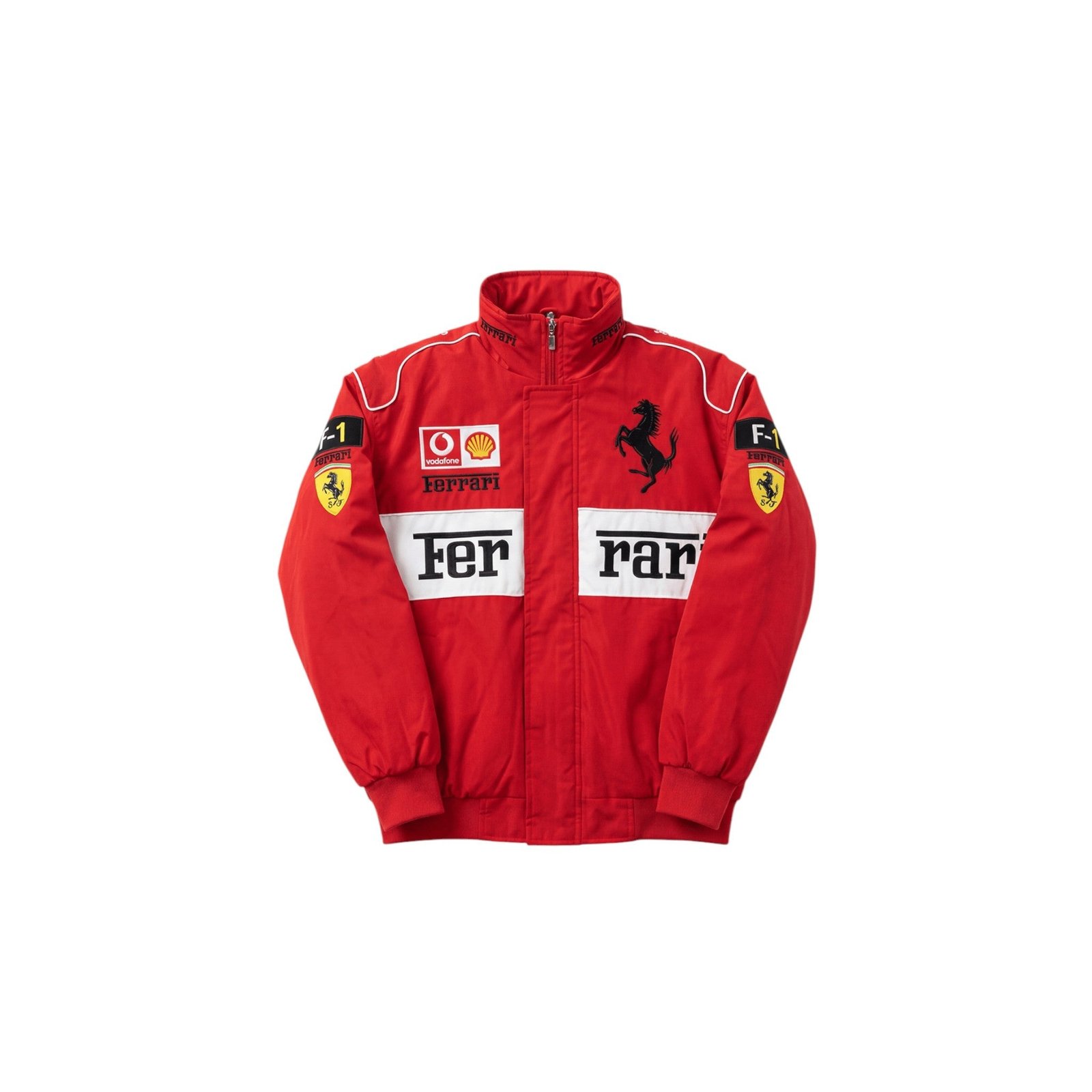 Ferrari F1 Vintage Racing Jacket – White ZipCover Edition – SpeedX Racegear product photo